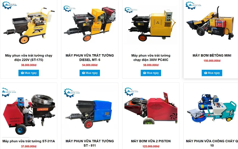 Máy Phun Vữa Trát Tường Giá Bao Nhiêu