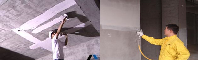 Phun bột bằng tay và bằng máy phun bột bả