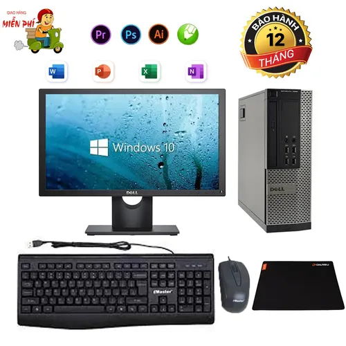 Máy Tính Bộ Dell Core i5 4570, Ram 4G, SSD 128G, LCD 20in