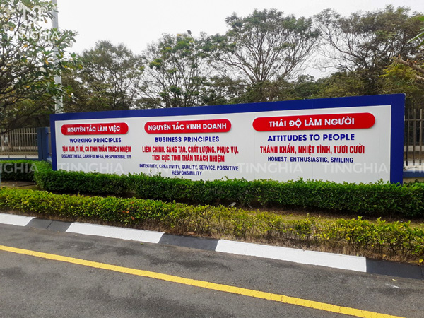 Làm bảng hiệu Bình Dương - Bảng thông tin nguyên tắc làm việc