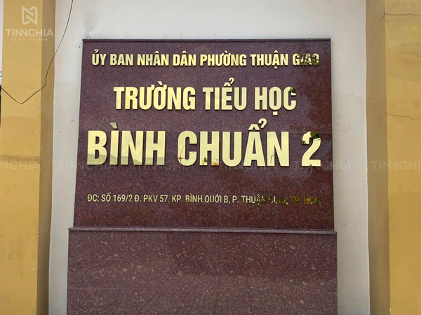 BẢNG HIỆU CHỮ NỔI INOX TRƯỜNG HỌC BÌNH DƯƠNG