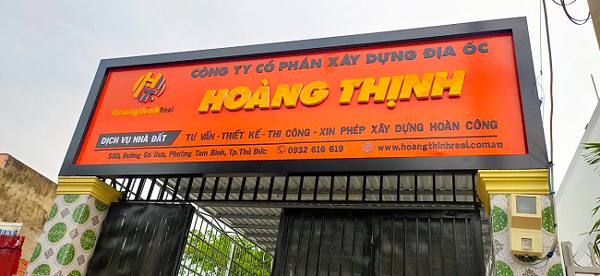 Bảng Hiệu Công Ty Xây Dựng TPHCM