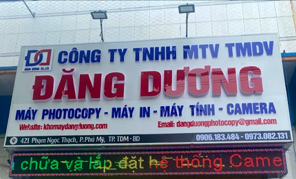 Làm bảng hiệu cửa hàng điện máy điện tử Bình Dương (Ảnh sưu tầm)