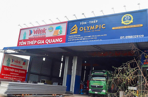 Bảng hiệu tôn sóng chữ nổi nhà xưởng tôn, cơ khí