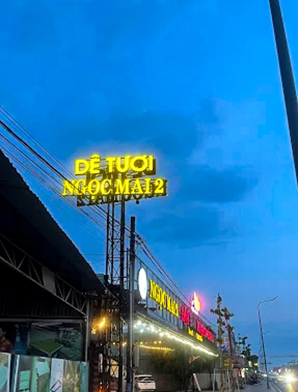 Bảng hiệu quảng cáo quán nhậu bằng chữ có LED Bình Dương
