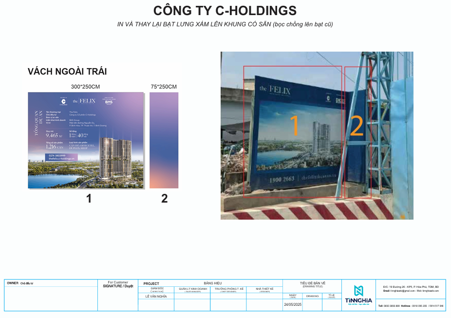 Dự Án Thay Bạt Hàng Rào Công Trình Hoarding Dự Án Felix Bình Dương