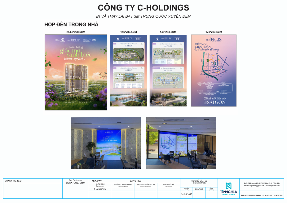 Thi công bạt 3M xuyên sáng hộp đèn trong nhà