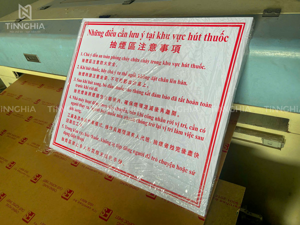 Làm bảng quy định hút thuốc tại công ty Bình Dương