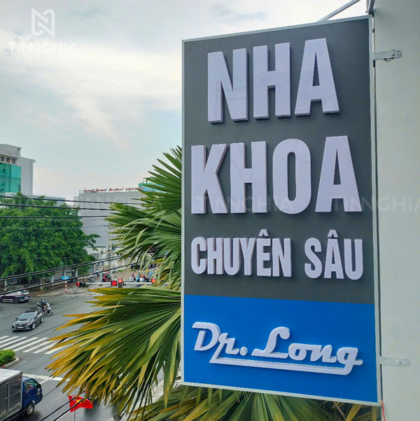 BIỂN HIỆU ALU CHỮ NỔI MICA - NHA KHOA DR LONG