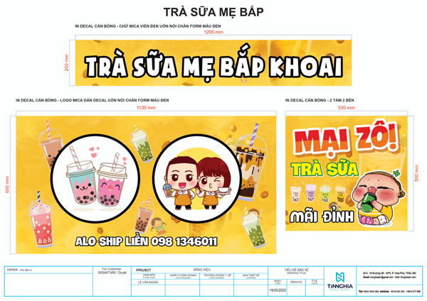 Biển Hiệu Xe Trà Sữa Nước Ép Đẹp Tại Bình Dương