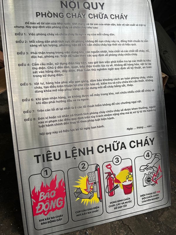 Làm Biển Chỉ Dẫn Nội Quy Công Ty Ở Bình Dương TPHCM