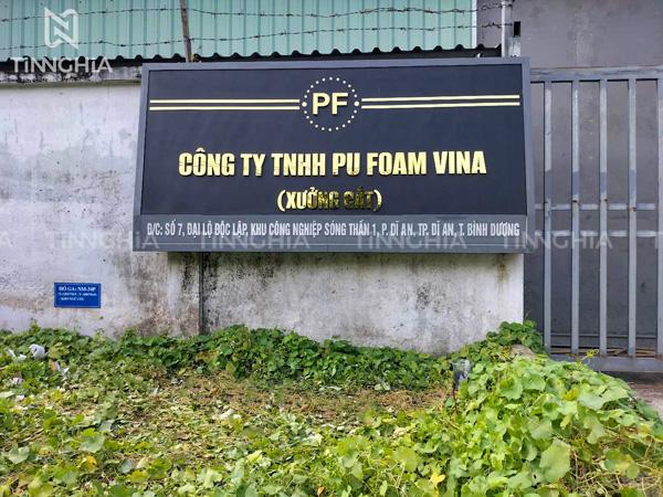 Làm bảng hiệu inox vàng Bình Dương