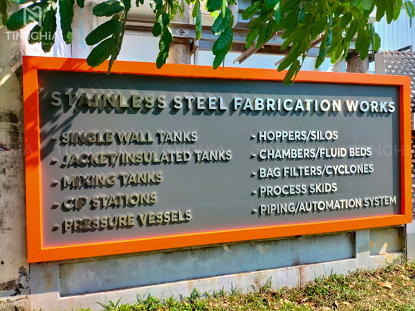 LÀM BIỂN HIỆU ALU CHỮ NỔI INOX ĐẸP