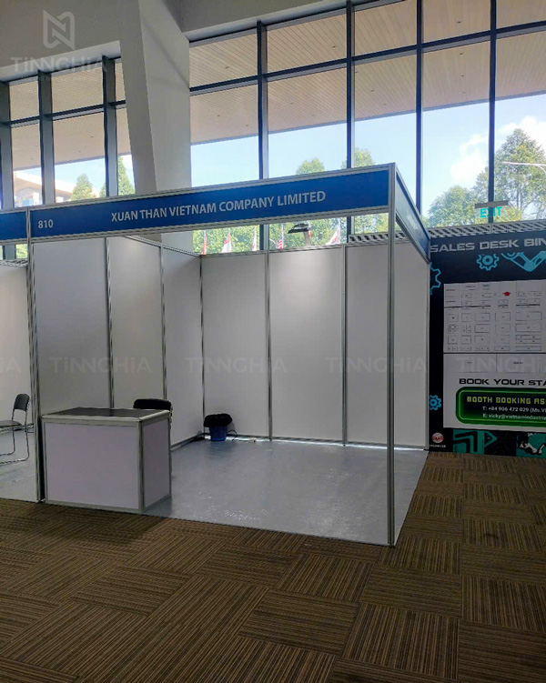 Mẫu gian hàng triển lãm tiêu chuẩn đơn giản, thi công giá rẻ