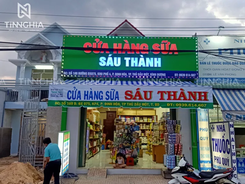 LÀM BIỂN HIỆU ALU THUẬN AN | BẢNG ALU CHỮ NỔI ĐẸP, GẮN LED THEO YÊU CẦU