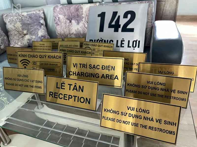 BẢNG CHỈ DẪN INOX BẾN CÁT | BIỂN THÔNG BÁO, BIỂN PHÒNG BAN