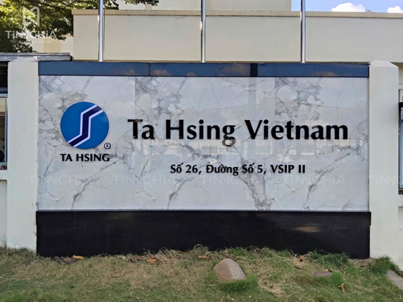 BẢNG HIỆU CHỮ NỔI CÔNG TY TA HSING Ở VSIP II BÌNH DƯƠNG TPHCM