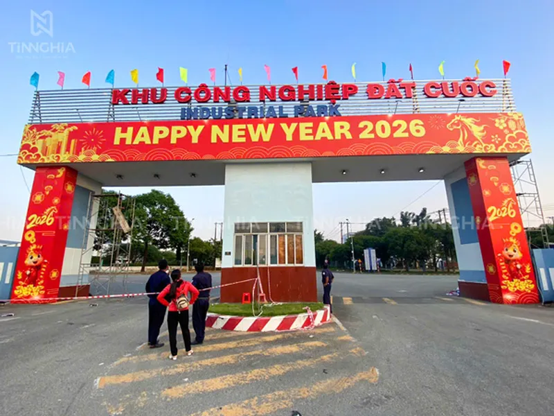 DỰ ÁN BẢNG HIỆU CỔNG CHÀO KCN ĐẤT CUỐC