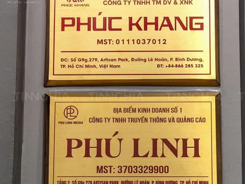 BẢNG HIỆU CÔNG TY INOX ĂN MÒN
