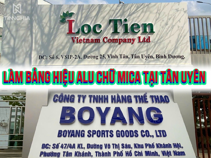 Làm Bảng Hiệu Alu Chữ Mica Tại Tân Uyên | Đặt Thi Công Bảng Hiệu Tín Nghĩa