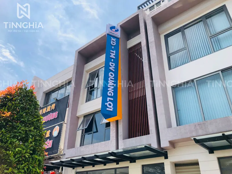 LÀM BẢNG HIỆU CÔNG TY BẾN CÁT | BIỂN ỐP ALU CHỮ NỔI ĐÈN LED