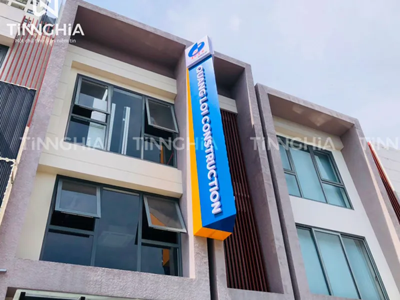 LÀM BẢNG HIỆU CÔNG TY BẾN CÁT | BIỂN ỐP ALU CHỮ NỔI ĐÈN LED