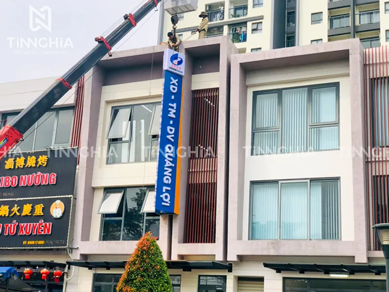 LÀM BẢNG HIỆU CÔNG TY BẾN CÁT | BIỂN ỐP ALU CHỮ NỔI ĐÈN LED