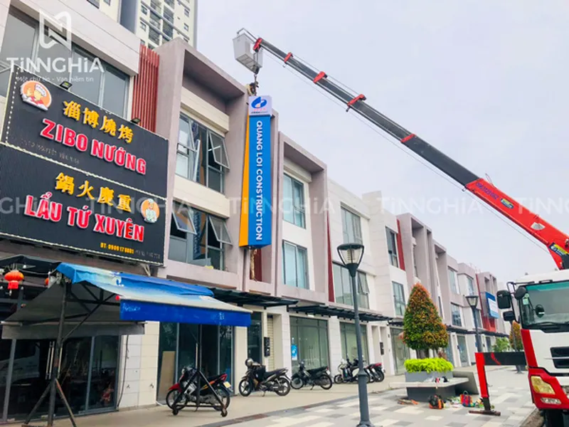 LÀM BẢNG HIỆU CÔNG TY BẾN CÁT | BIỂN ỐP ALU CHỮ NỔI ĐÈN LED