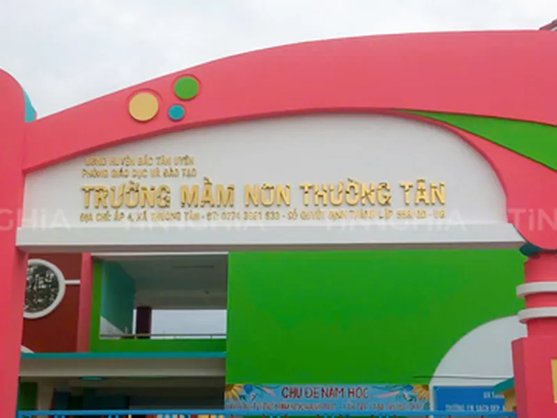 LÀM BẢNG TÊN TRƯỜNG HỌC TÂN UYÊN | BIỂN TÊN CỔNG TRƯỜNG BẰNG CHỮ NỔI