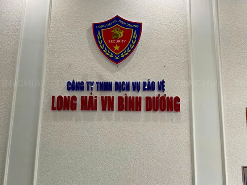 LOGO CHỮ NỔI VĂN PHÒNG DĨ AN | Làm Chữ Mica Gắn Tường, Sảnh Lễ Tân, Phòng Họp