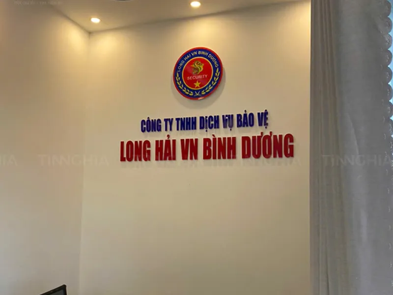 LOGO CHỮ NỔI VĂN PHÒNG DĨ AN | Làm Chữ Mica Gắn Tường, Sảnh Lễ Tân, Phòng Họp
