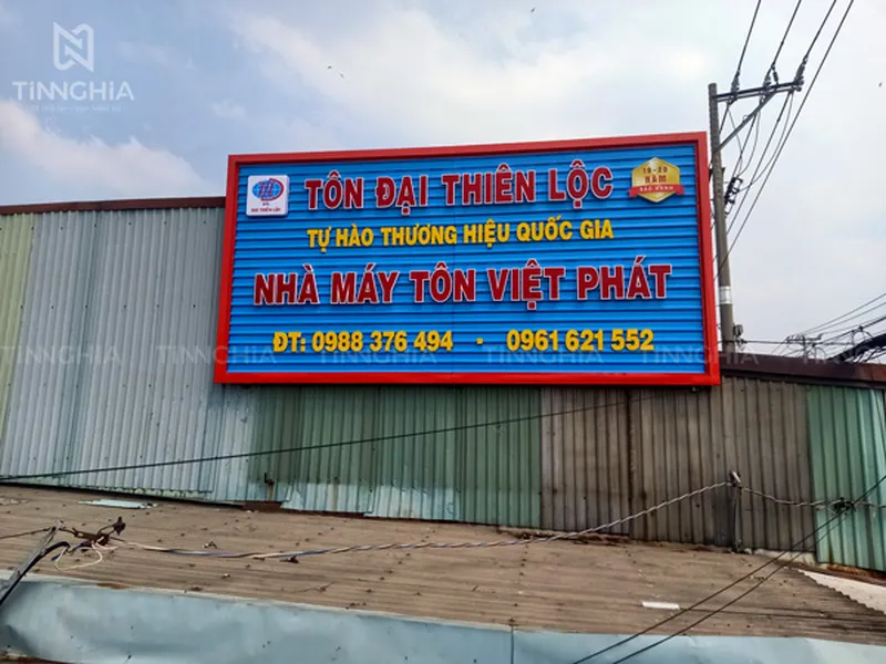 LÀM BIỂN QUẢNG CÁO BẰNG TÔN DĨ AN | BẢNG HIỆU TÔN SÓNG BÌNH DƯƠNG