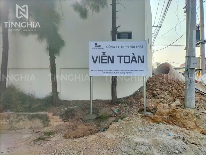THIẾT KẾ BẢNG HIỆU CÔNG TY THỦ DẦU MỘT | BIỂN HIỆU ALU MICA INOX, BIỂN TÔN ĐẸP