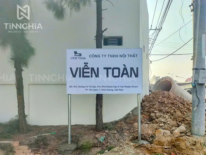 THIẾT KẾ BẢNG HIỆU CÔNG TY THỦ DẦU MỘT | BIỂN HIỆU ALU MICA INOX, BIỂN TÔN ĐẸP