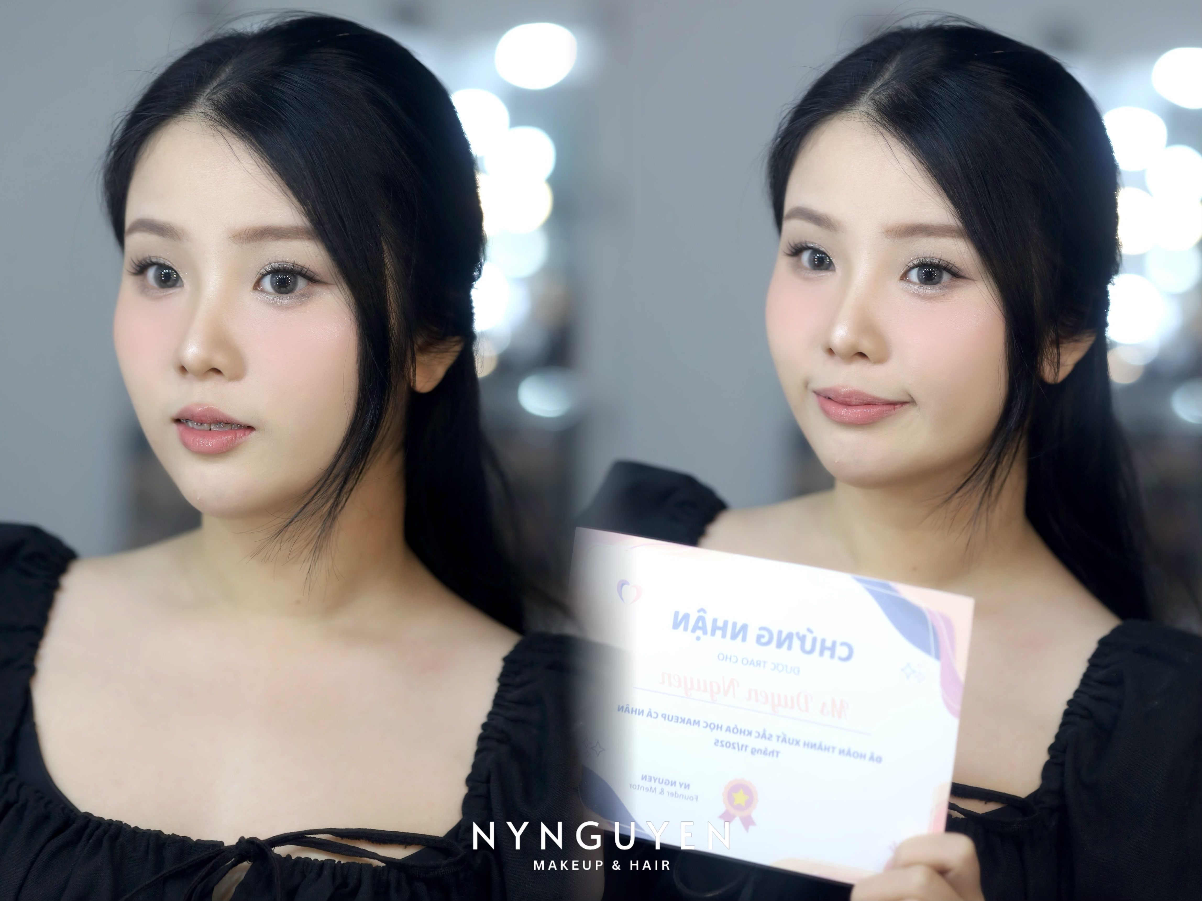 Học viên với tone hồng khói cá tính Học viên với tone hồng khói cá tính