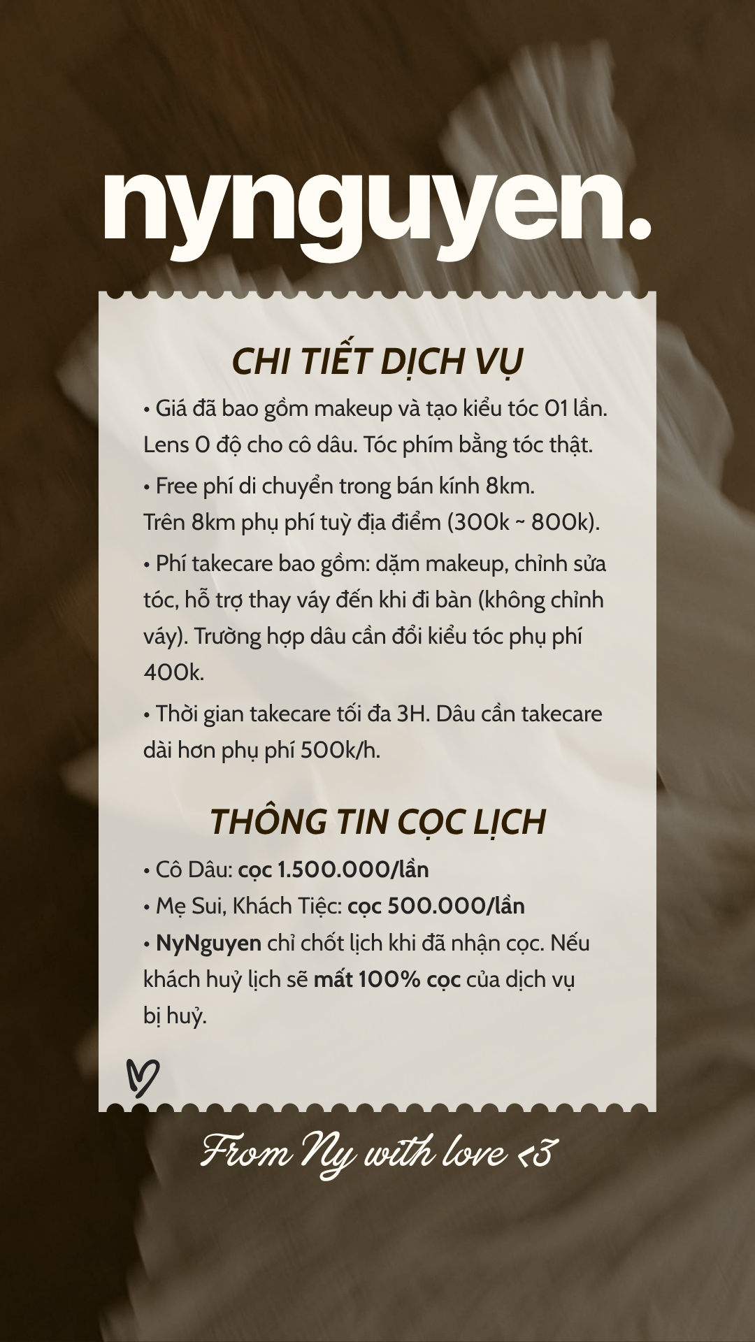 Chi tiết dịch vụ trang điểm cô dâu tại NyNguyen Makeup Chi tiết dịch vụ trang điểm cô dâu tại NyNguyen Makeup