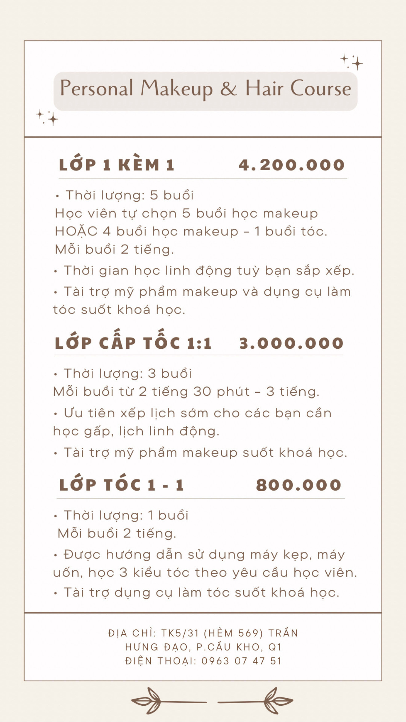 Học phí Lớp học Make up cá nhân tại NyNguyen Makeup Học phí Lớp học Make up cá nhân tại NyNguyen Makeup