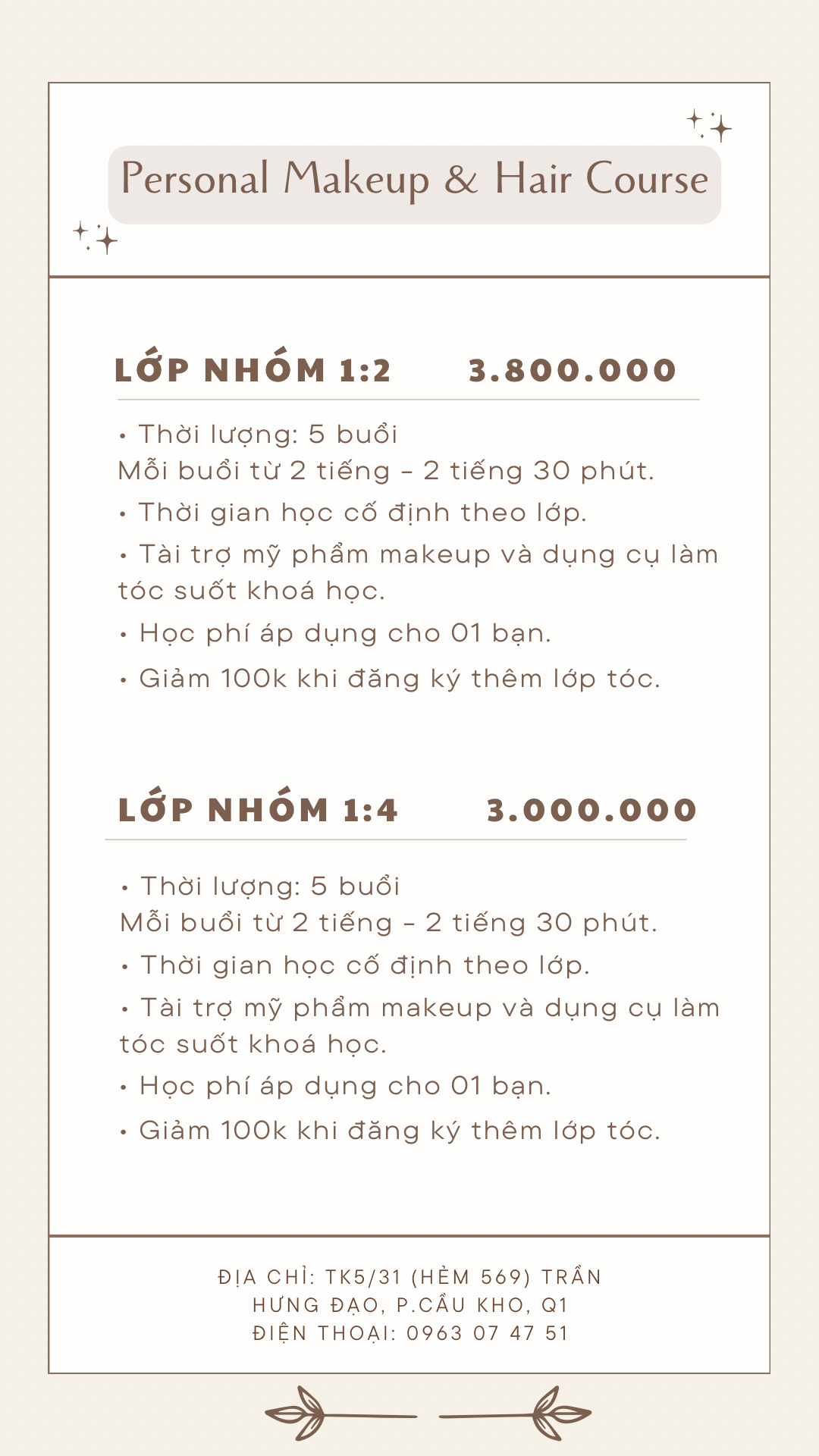 Học phí Lớp học Make up cá nhân tại NyNguyen Makeup Học phí Lớp học Make up cá nhân tại NyNguyen Makeup