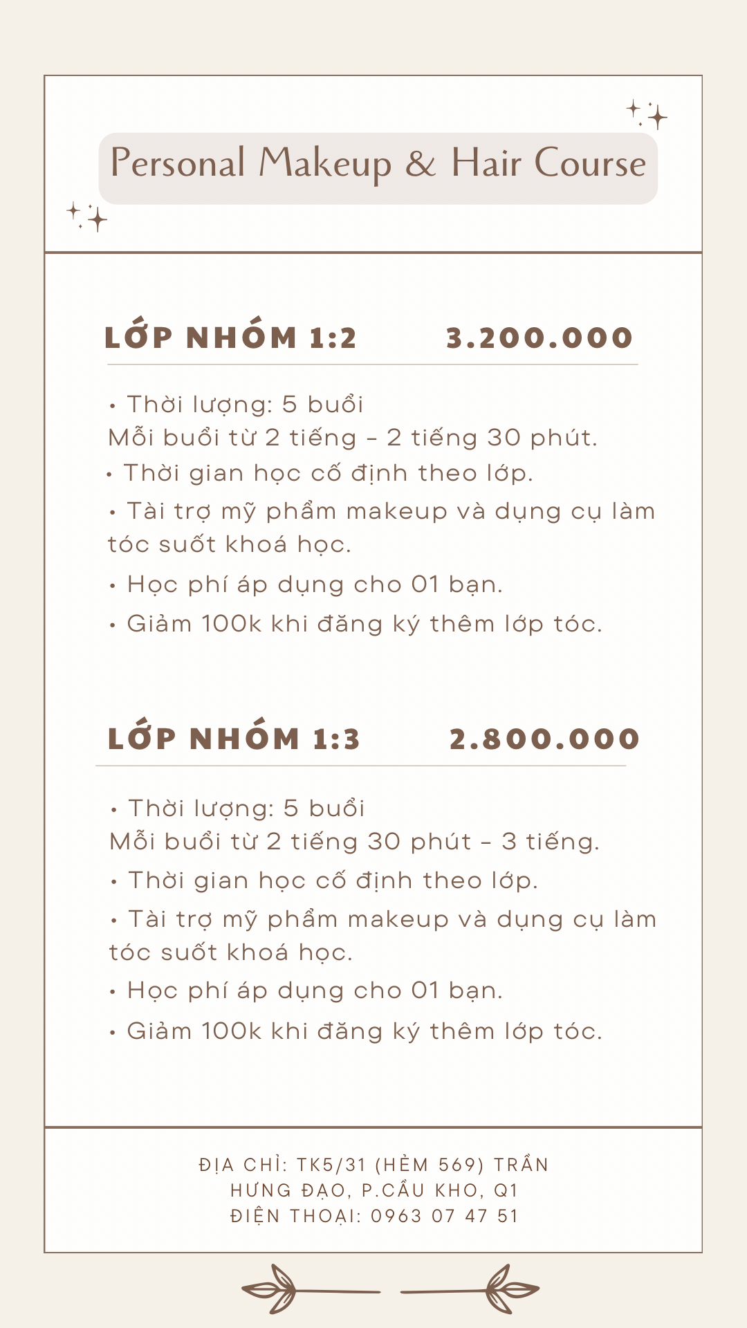 Học phí Lớp học Make up cá nhân tại NyNguyen Makeup Học phí Lớp học Make up cá nhân tại NyNguyen Makeup