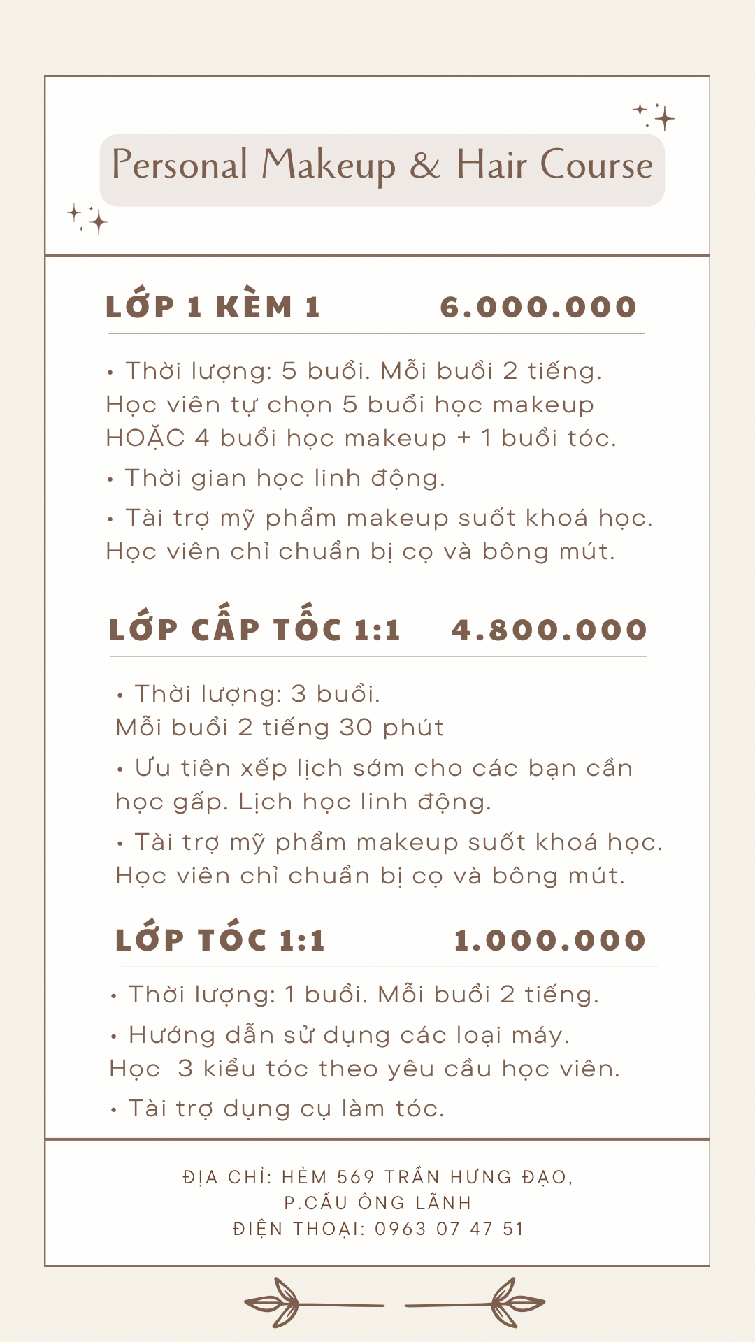 Học phí Lớp học Make up cá nhân tại NyNguyen Makeup Học phí Lớp học Make up cá nhân tại NyNguyen Makeup