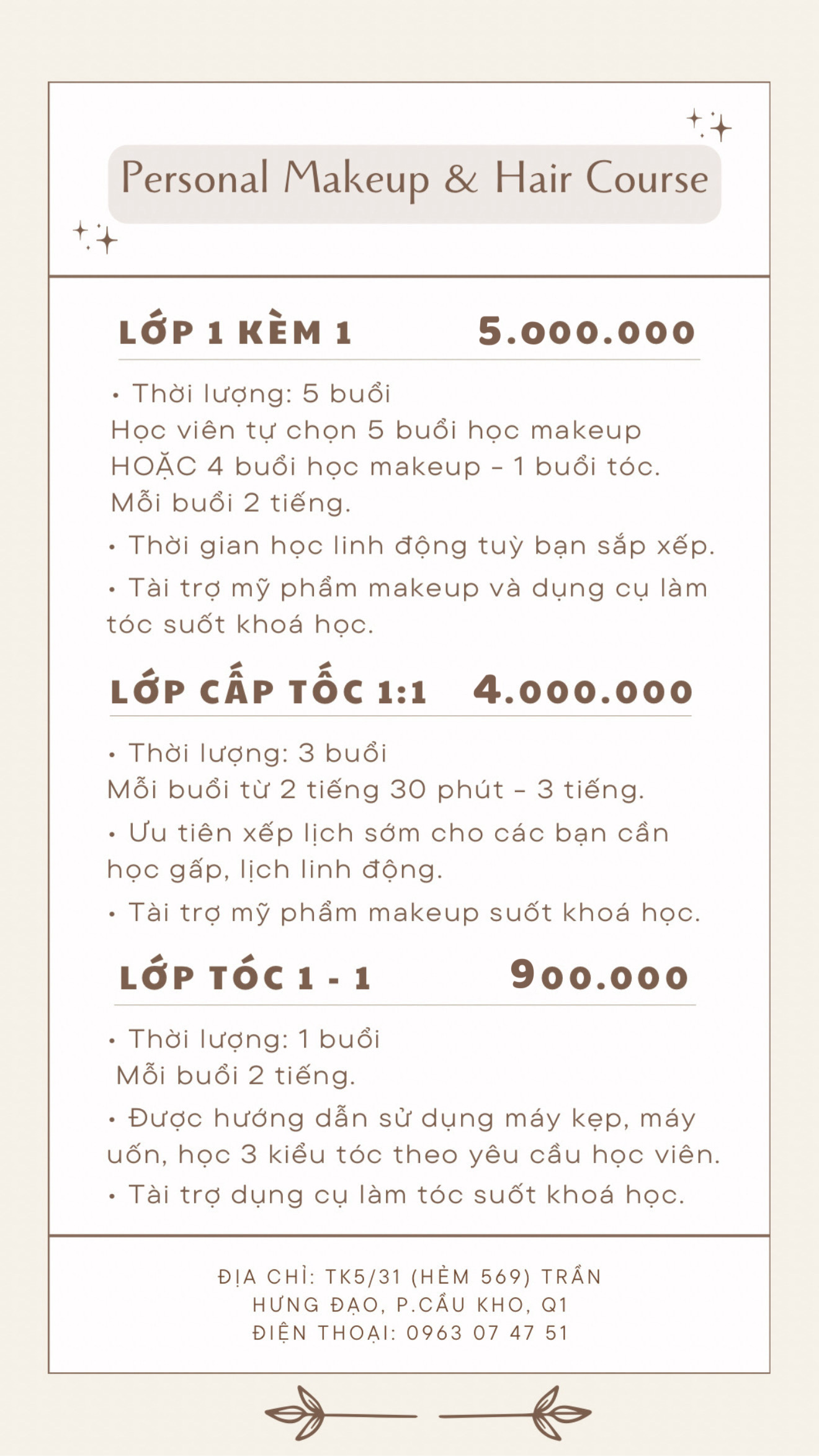 Học phí Lớp học Make up cá nhân tại NyNguyen Makeup Học phí Lớp học Make up cá nhân tại NyNguyen Makeup