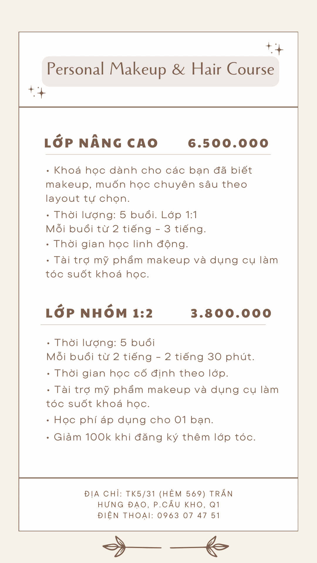 Học phí Lớp học Make up cá nhân tại NyNguyen Makeup Học phí Lớp học Make up cá nhân tại NyNguyen Makeup