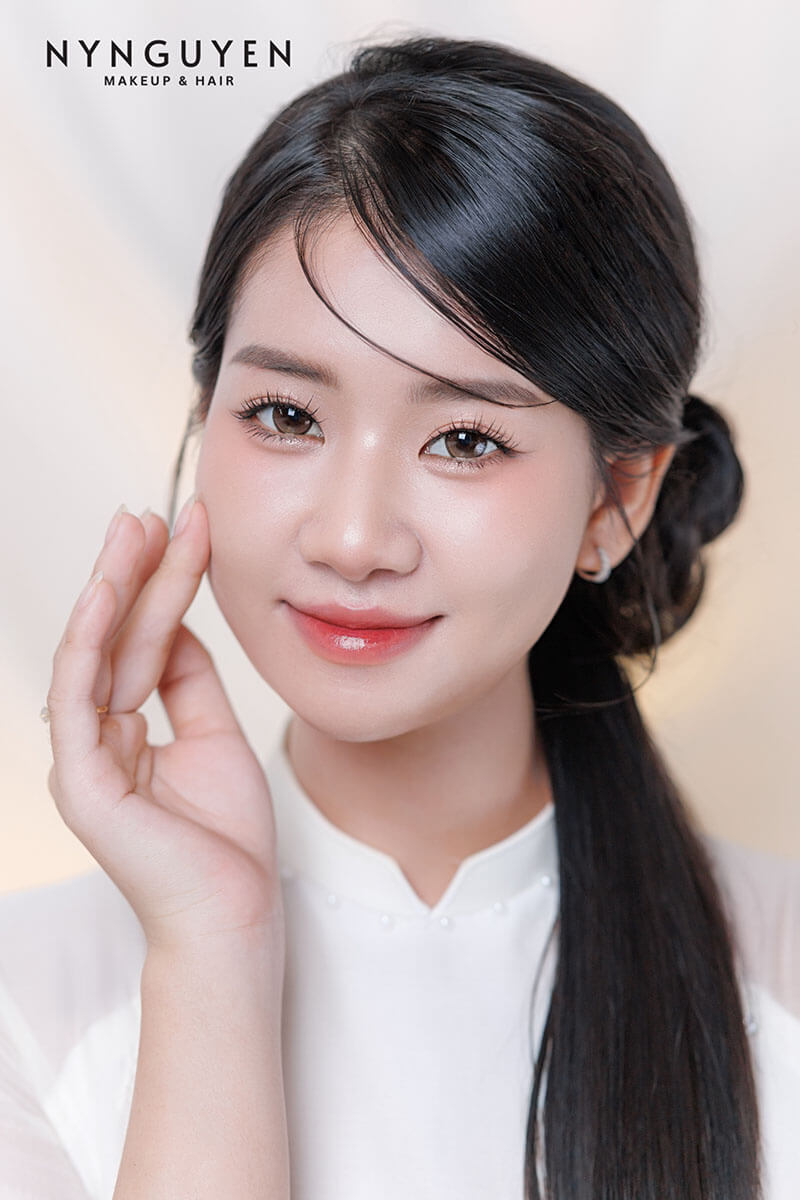 Tone cam đào Hàn Quốc do học viên nâng cao thực hiện Tone cam đào Hàn Quốc do học viên nâng cao thực hiện