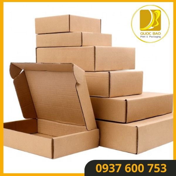 In ấn sắc nét: Màu sắc chuẩn với hộp giấy carton đóng hàng Quốc Bảo.