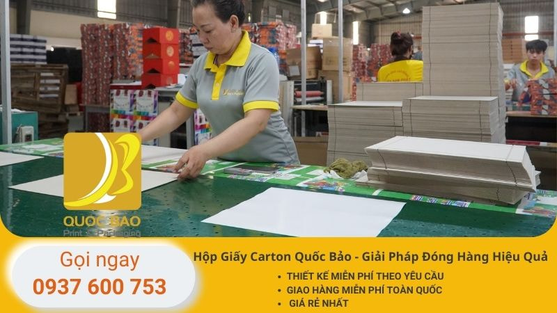 Xưởng in bao bì hộp giấy cao cấp đựng quà tặng Quốc Bảo