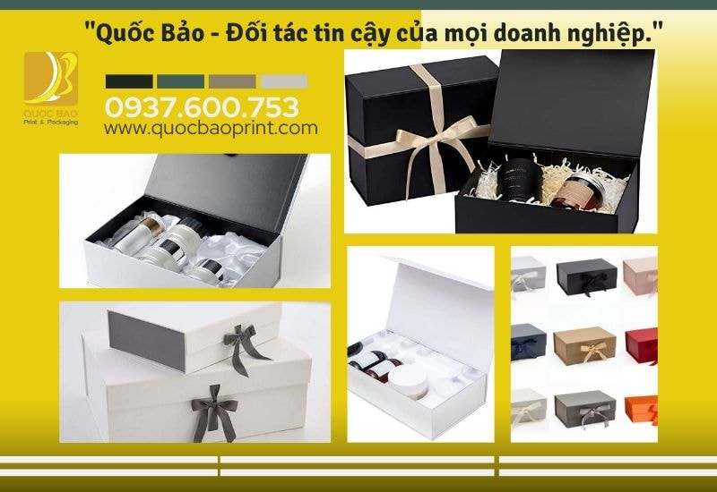 Xưởng in bao bì hộp giấy cao cấp đựng quà tặng Quốc Bảo