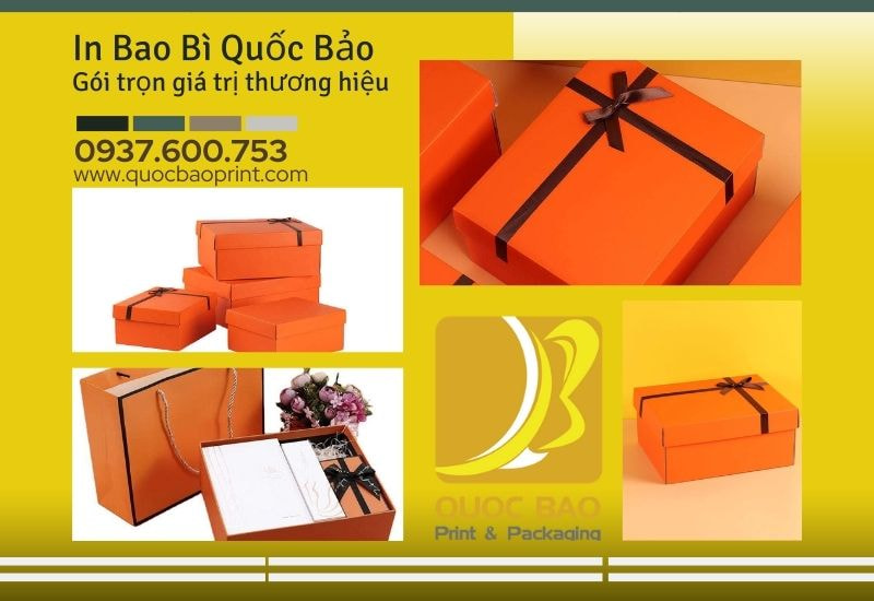 In hộp giấy cao cấp đựng quà tặng Quốc Bảo