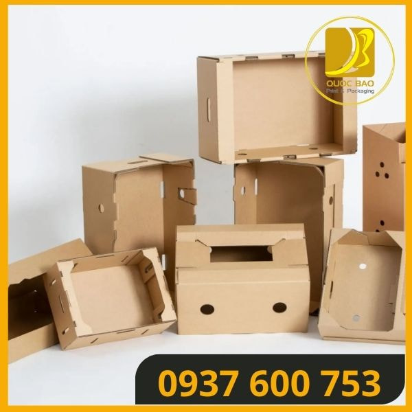 Hộp giấy carton đóng hàng chắc chắn bảo vệ sản phẩm có thể tái sử dụng nhiều lần.