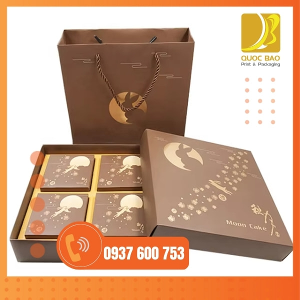 In vỏ hộp giấy đựng bánh trung thu