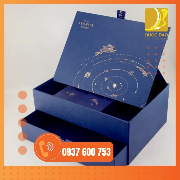 In vỏ hộp giấy đựng bánh trung thu